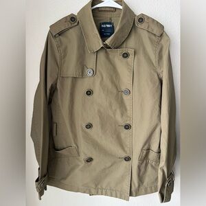 Old Navy Olive Green Military Utility Jacket Trench Coat Sz Large